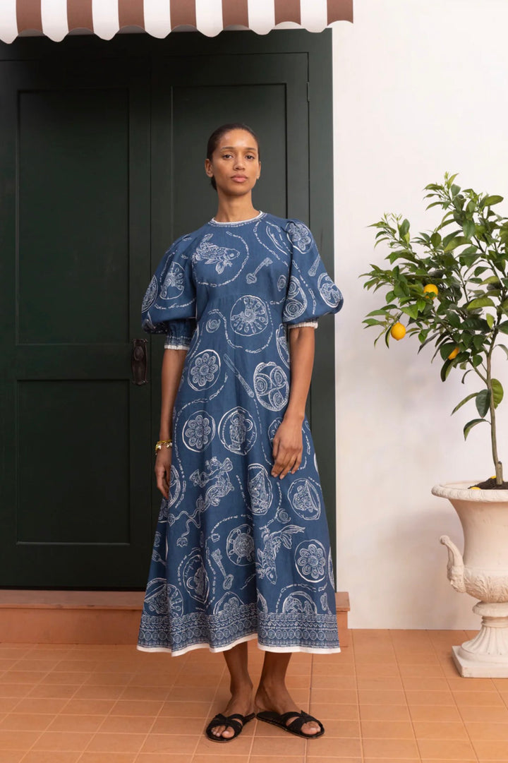 Alemais Lucky Midi Dress Blue