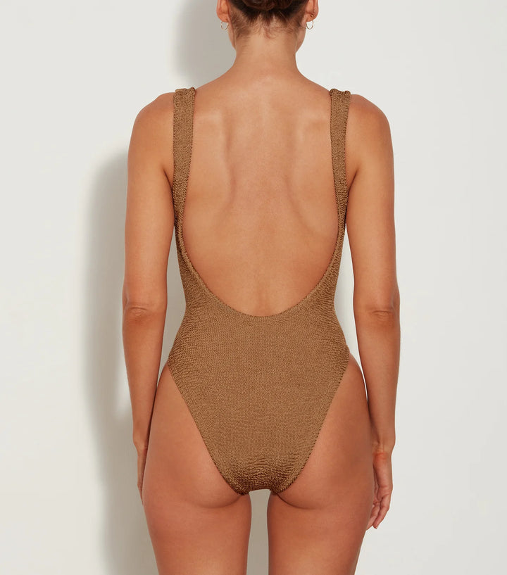 Hunza G - Square Neck Swim - Metallic Cocoa