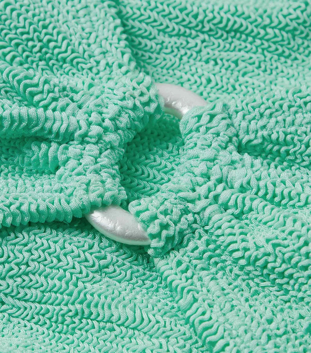 Hunza G - Julia Bikini With Pearly Hoop - Metallic Mint