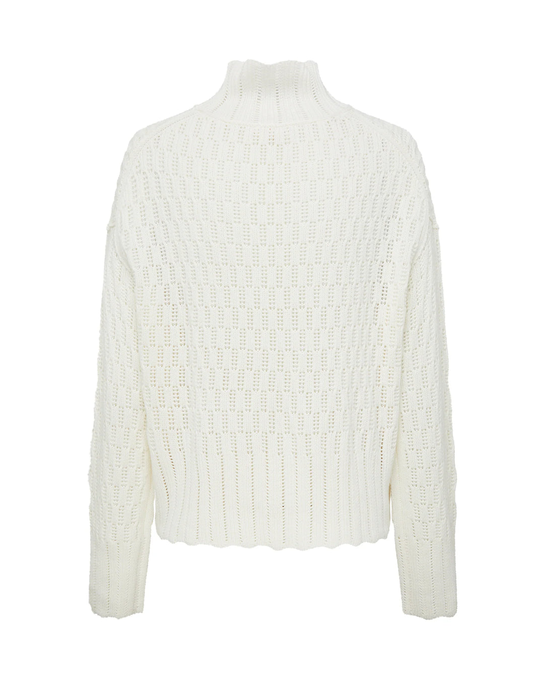 Iris & Wool - Corded Rib High Neck Sweater - Panna