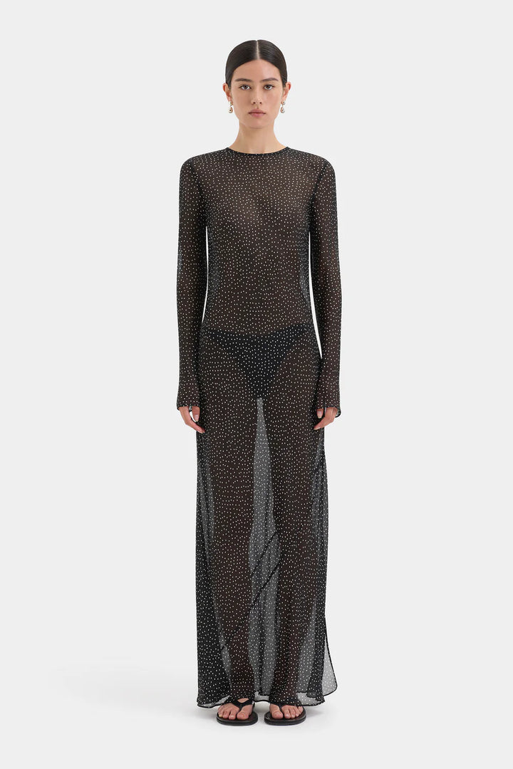 Sir The Label - Lisander Long Sleeve Dress - Polka Dot Nero