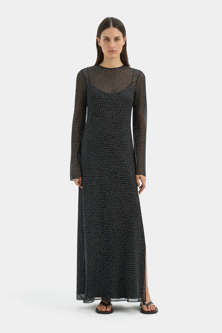 Sir The Label - Lisander Long Sleeve Dress - Polka Dot Nero