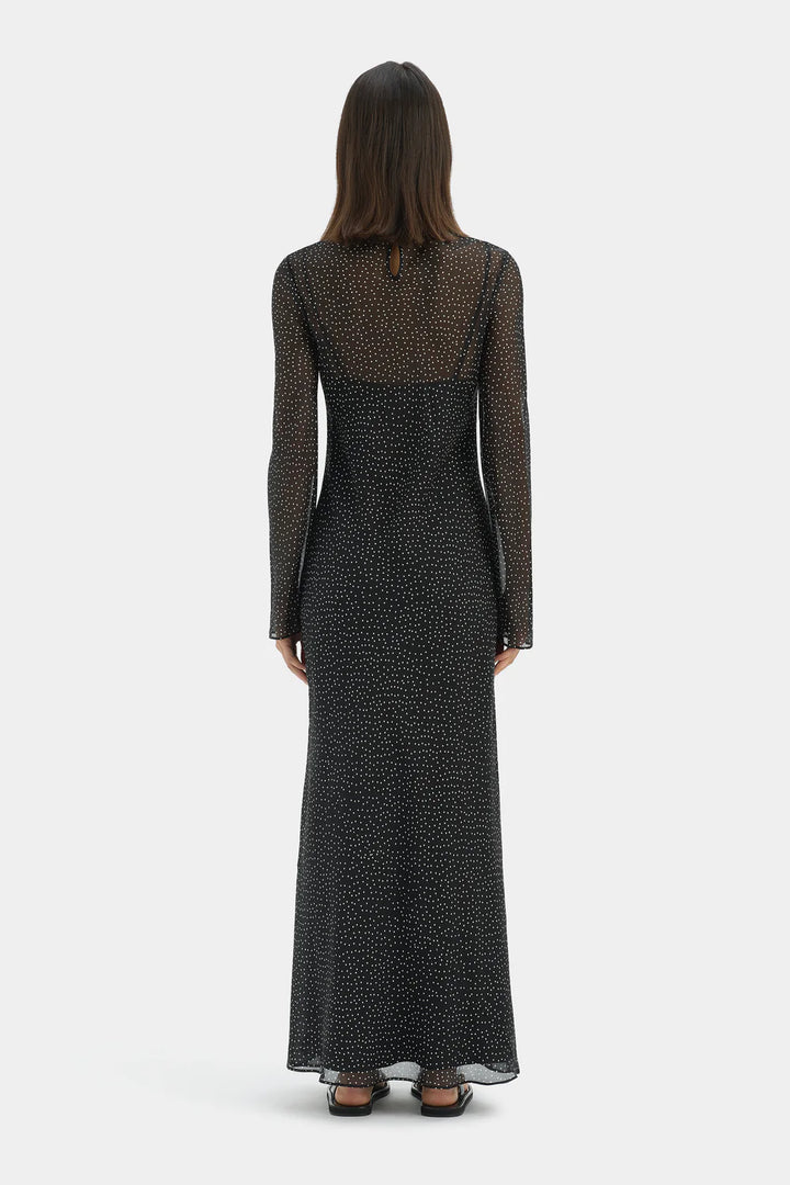 Sir The Label - Lisander Long Sleeve Dress - Polka Dot Nero