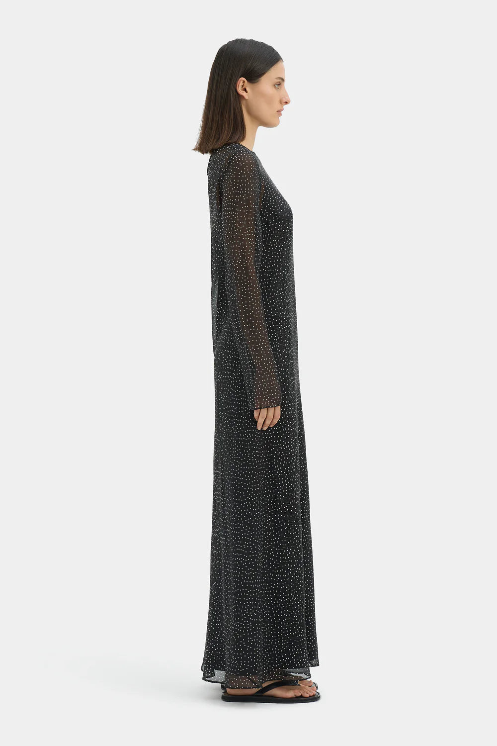 Sir The Label - Lisander Long Sleeve Dress - Polka Dot Nero