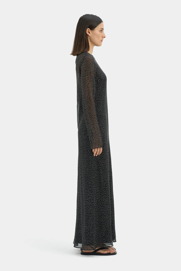 Sir The Label - Lisander Long Sleeve Dress - Polka Dot Nero