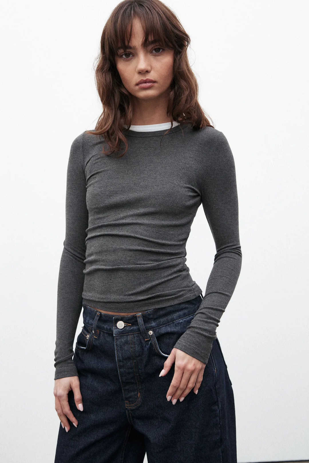 Bayse - Nyla Top - Dark Heather Grey