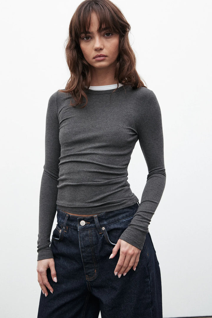 Bayse - Nyla Top - Dark Heather Grey