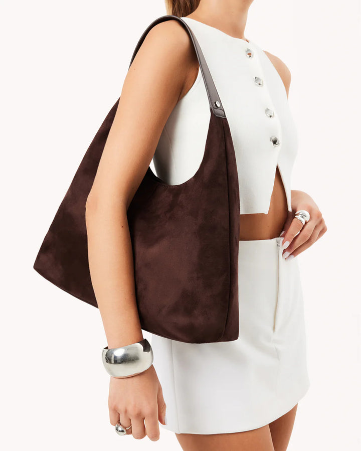 Billini - Tammy Shoulder Bag - Chocolate Suede