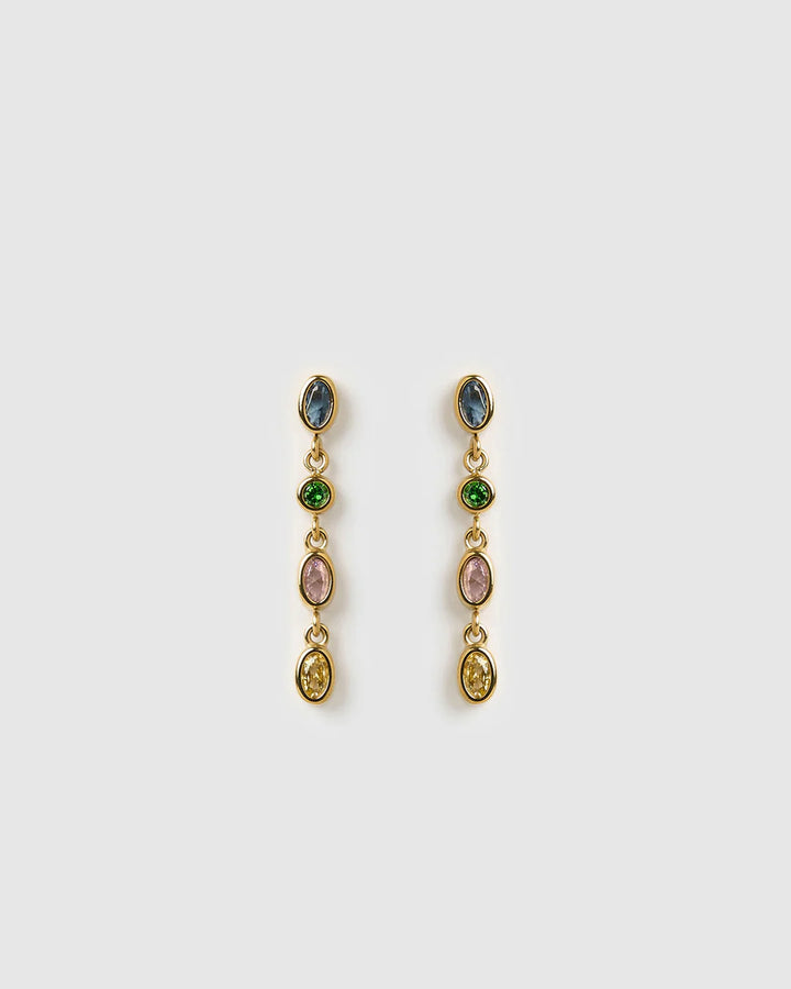 Arms Of Eve - Isadora Gold Earrings - Multi Blue