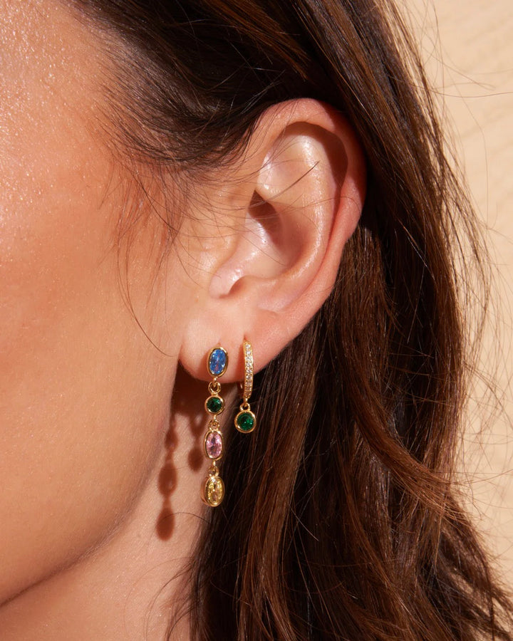 Arms Of Eve - Isadora Gold Earrings - Multi Blue
