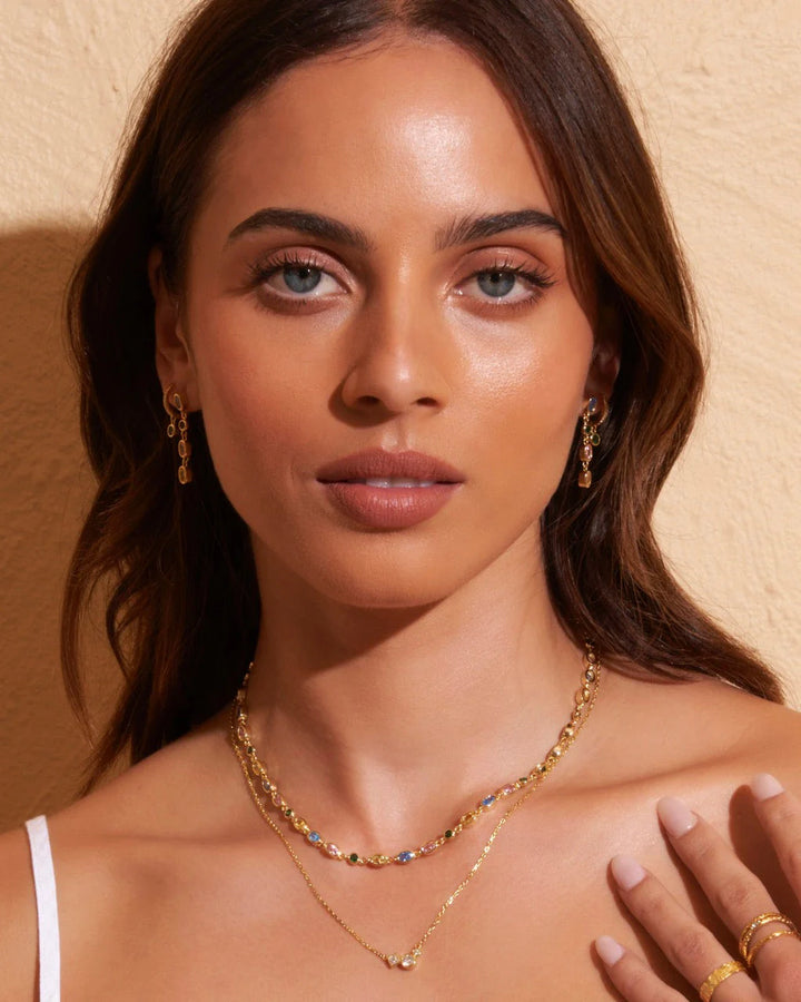 Arms Of Eve - Isadora Gold Earrings - Multi Blue