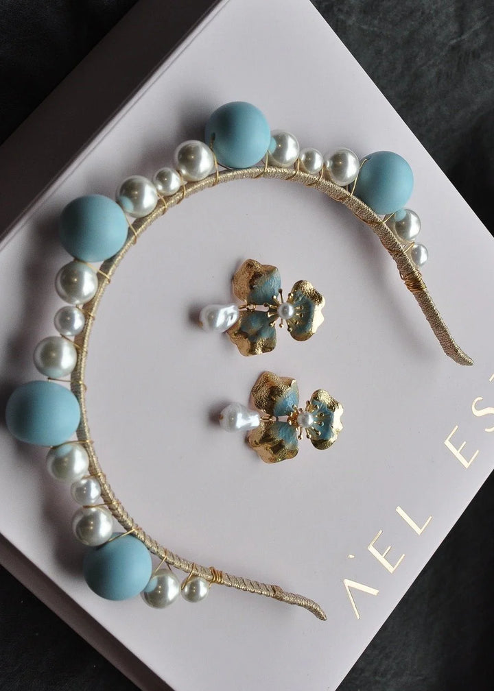 A’EL ESTE - Blue Tasmin Headband + Earring Set