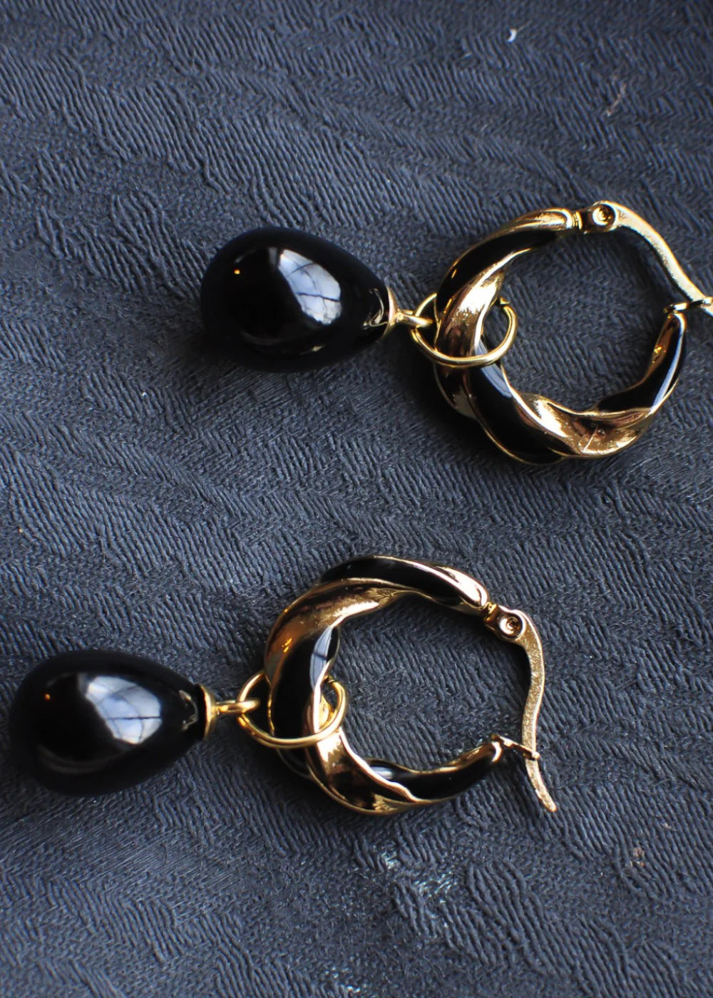 A’EL ESTE - Tasmin Black + Aubrey Gold Headband + Earring