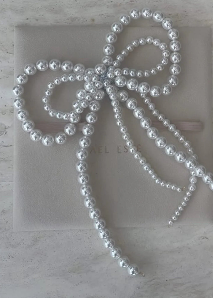 A’EL ESTE - Lottie Pearl Bow Comb - Pearl