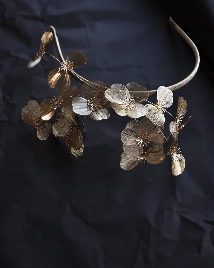 A’EL ESTE - Bella Gold Floral Millinery Headband