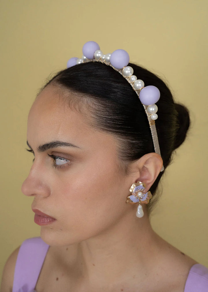 ÁEL ESTE - Tamsin Headband + Earring Set - Lilac
