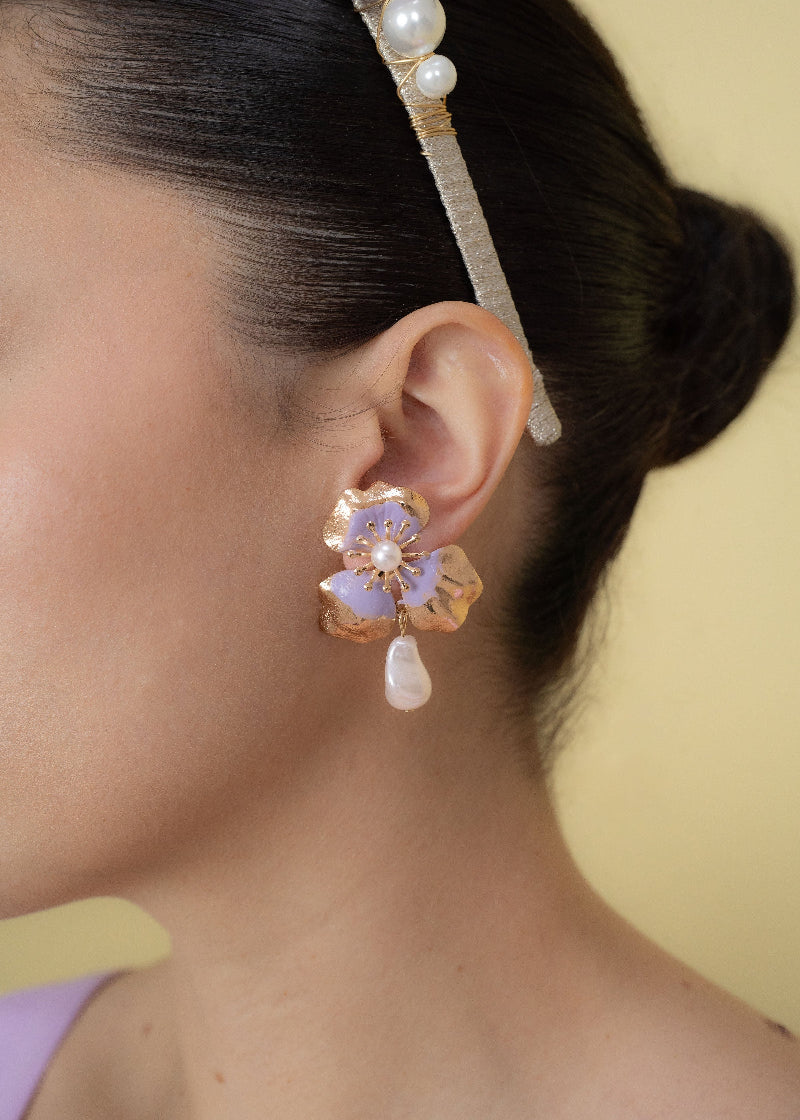 ÁEL ESTE - Tamsin Headband + Earring Set - Lilac