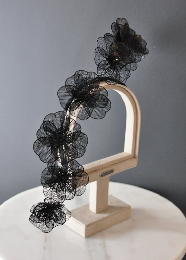 ÁEL ESTE - Eleanora Flower Millinery Headpiece - Black
