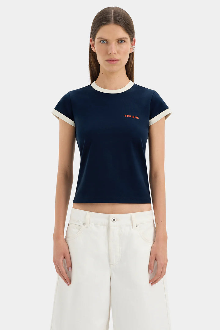 Sir - Yes Sir, Fitted Tee - Midnight
