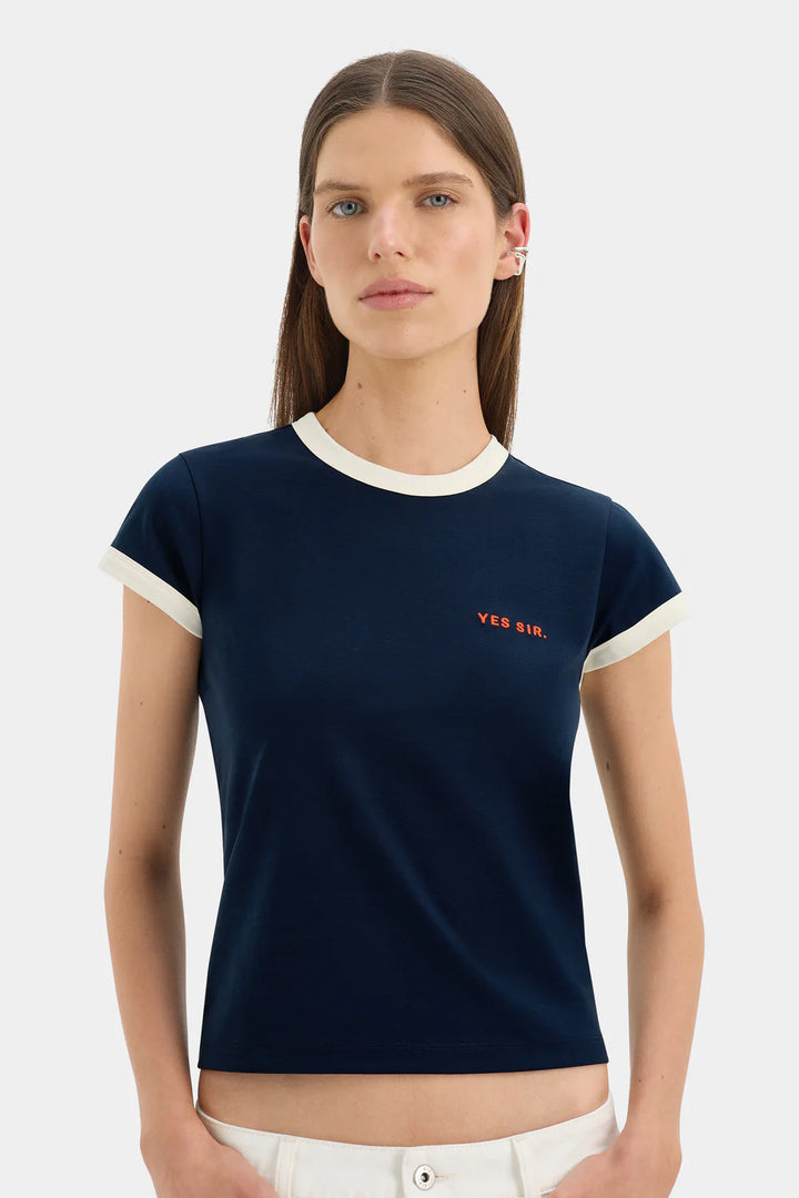 Sir - Yes Sir, Fitted Tee - Midnight