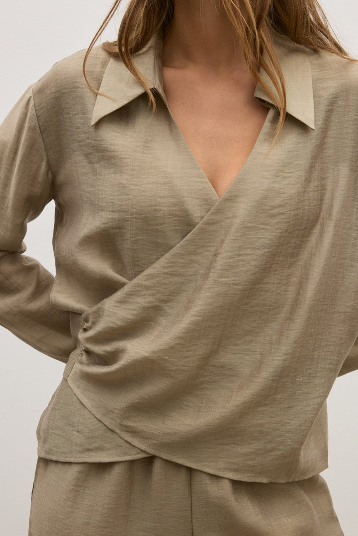 Bayse - Noir Wrap Shirt - Bark