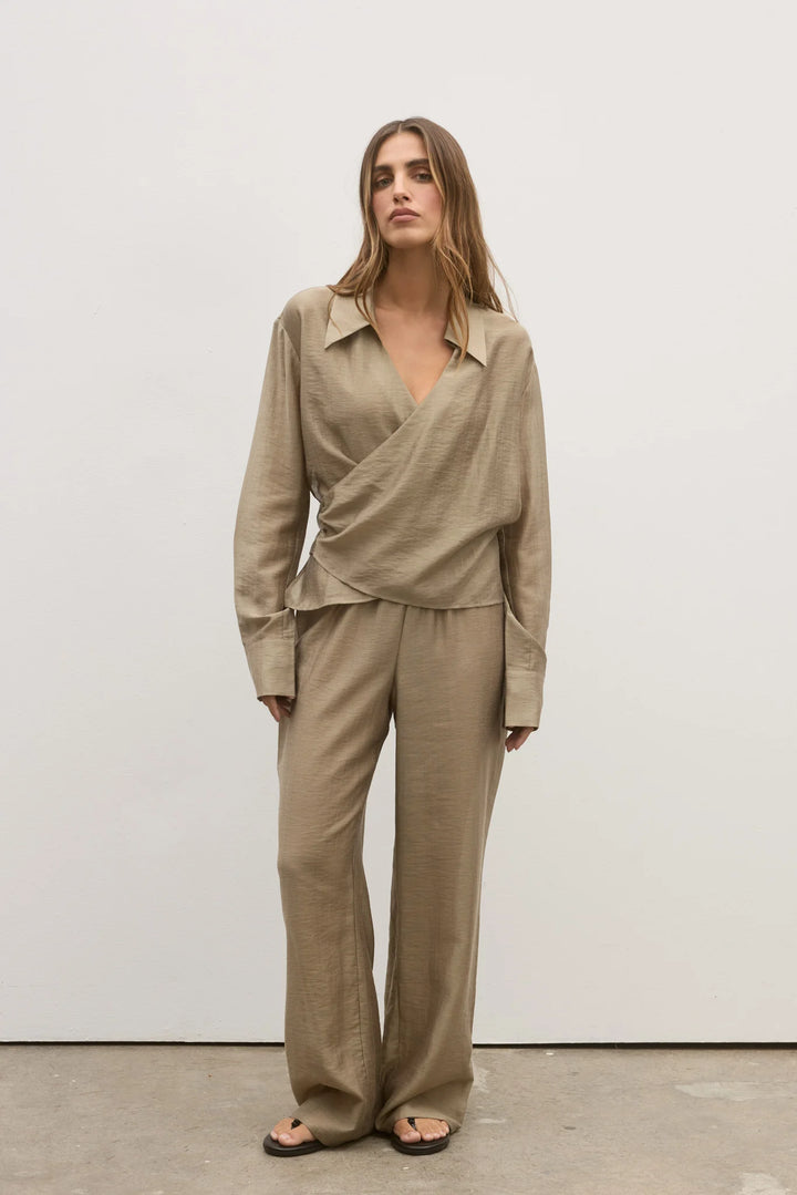 Bayse - Noir Wrap Shirt - Bark