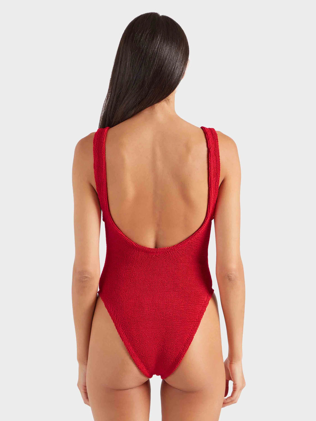 Hunza G - Domino Swim With Fabric Covered Hoops - Red