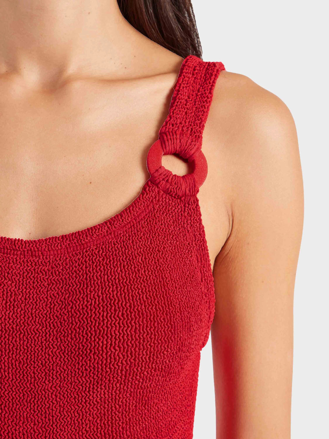 Hunza G - Domino Swim With Fabric Covered Hoops - Red