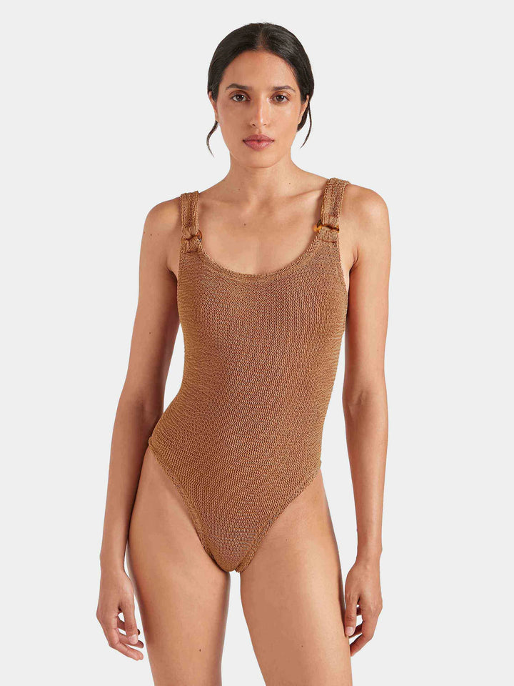 Hunza G - Domino Swim - Metallic  Cocoa