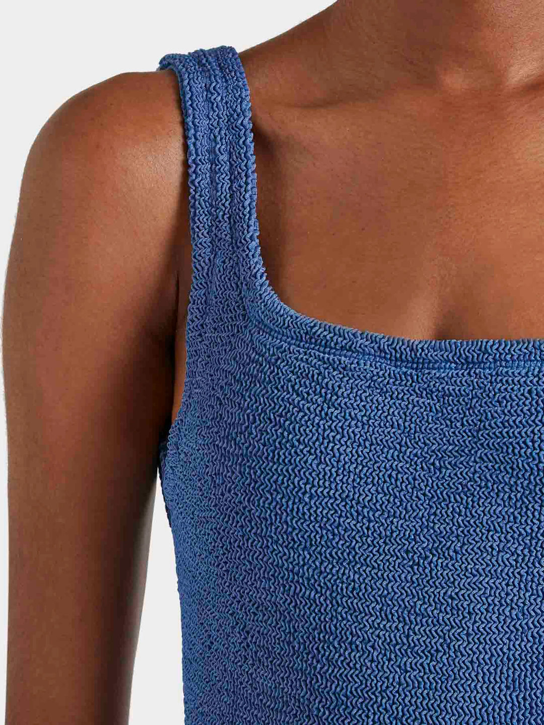 Hunza G - Square Neck Swim - Metallic Denim