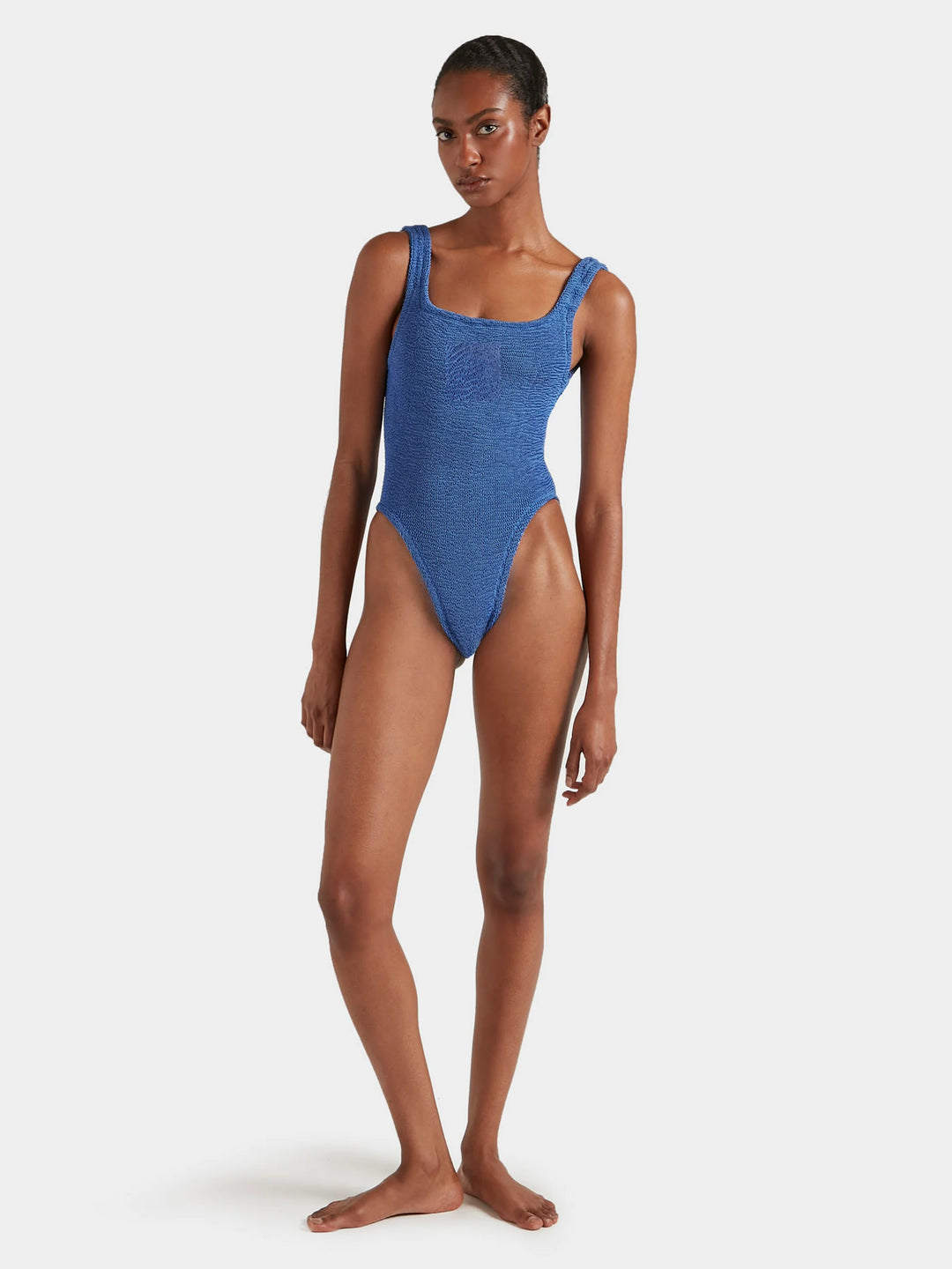 Hunza G - Square Neck Swim - Metallic Denim