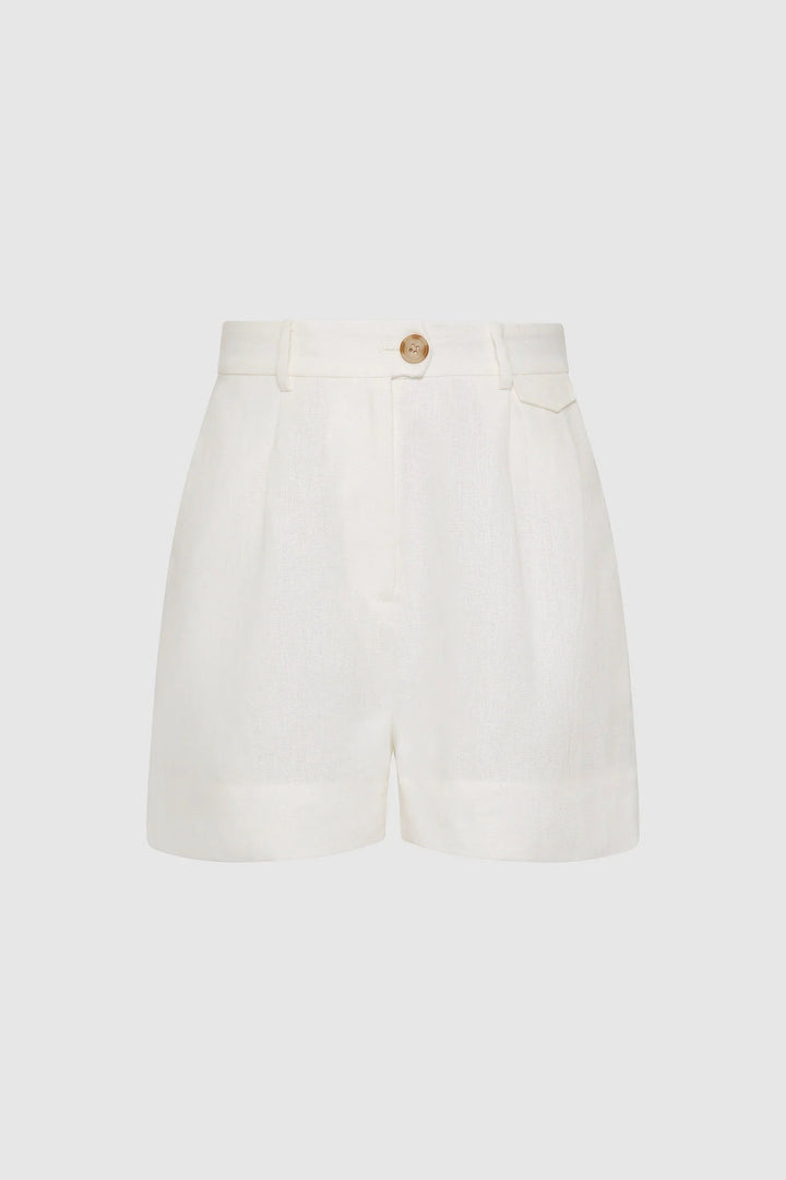 Friend Of Audrey - The Linen Pocket Shorts - White