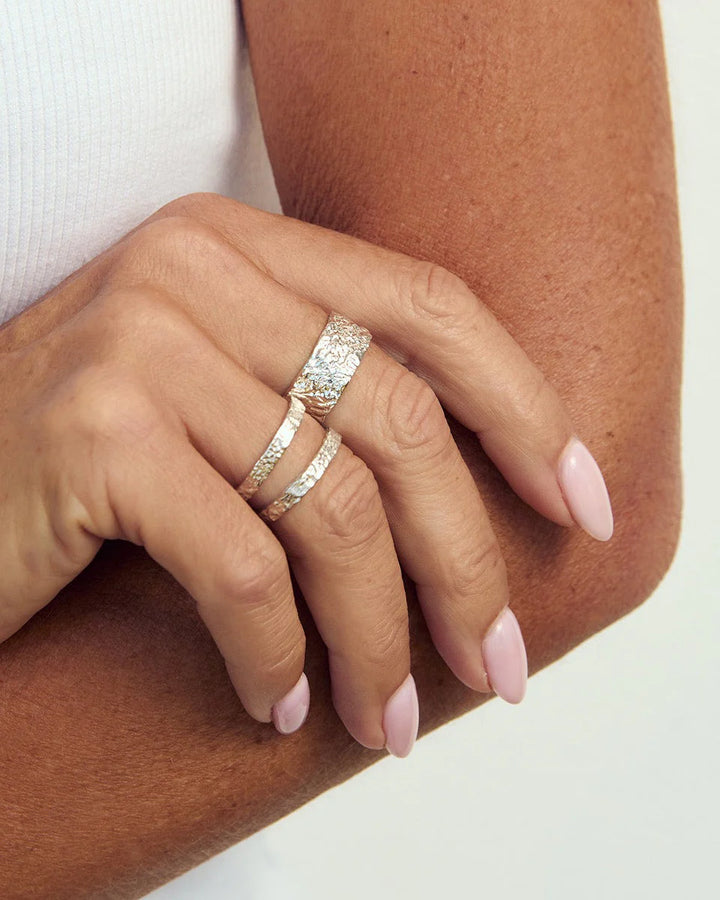 Arms Of Eve - Eros Silver Textured Ring - Large