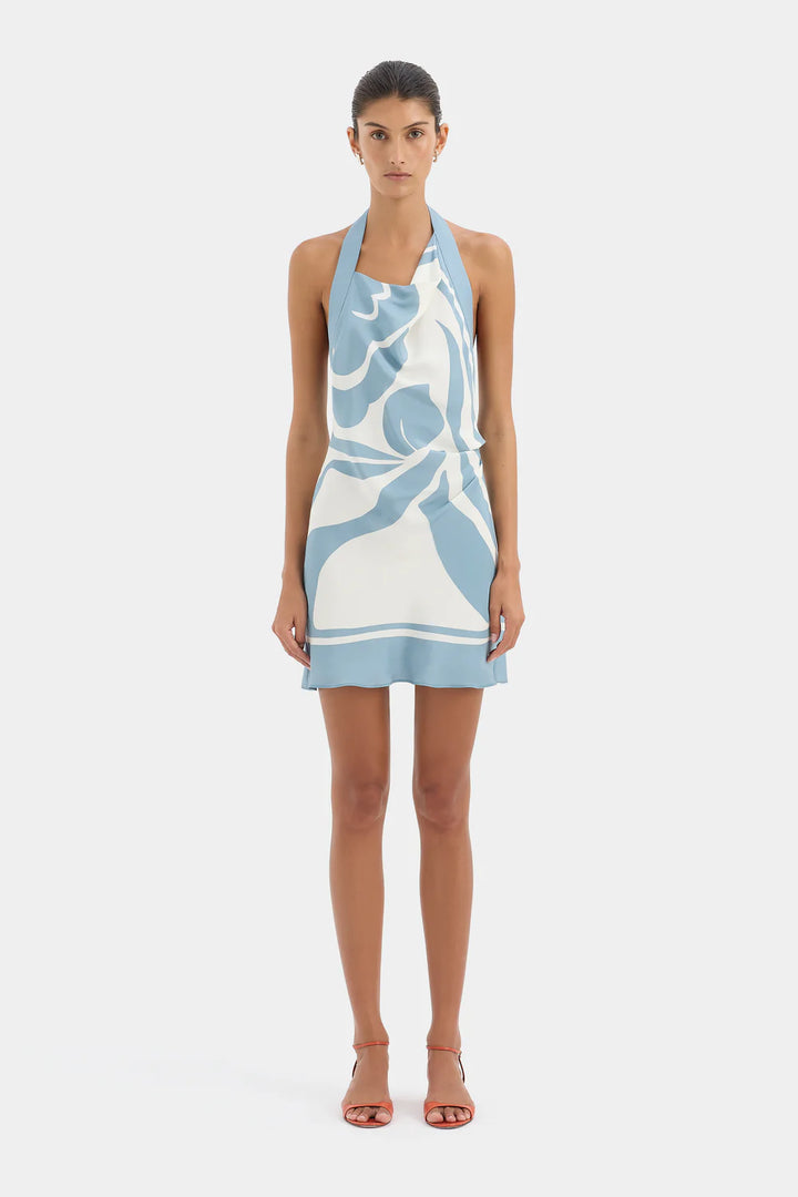 Sir Lilou Halter Mini Dress Liora Blue