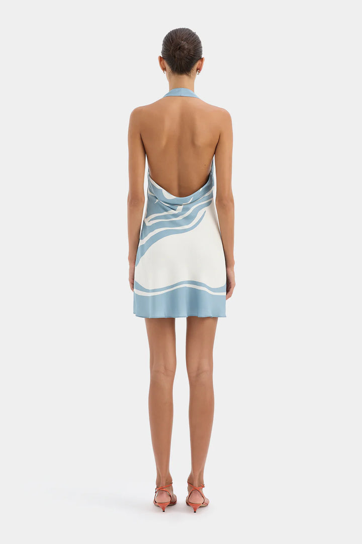 Sir Lilou Halter Mini Dress Liora Blue