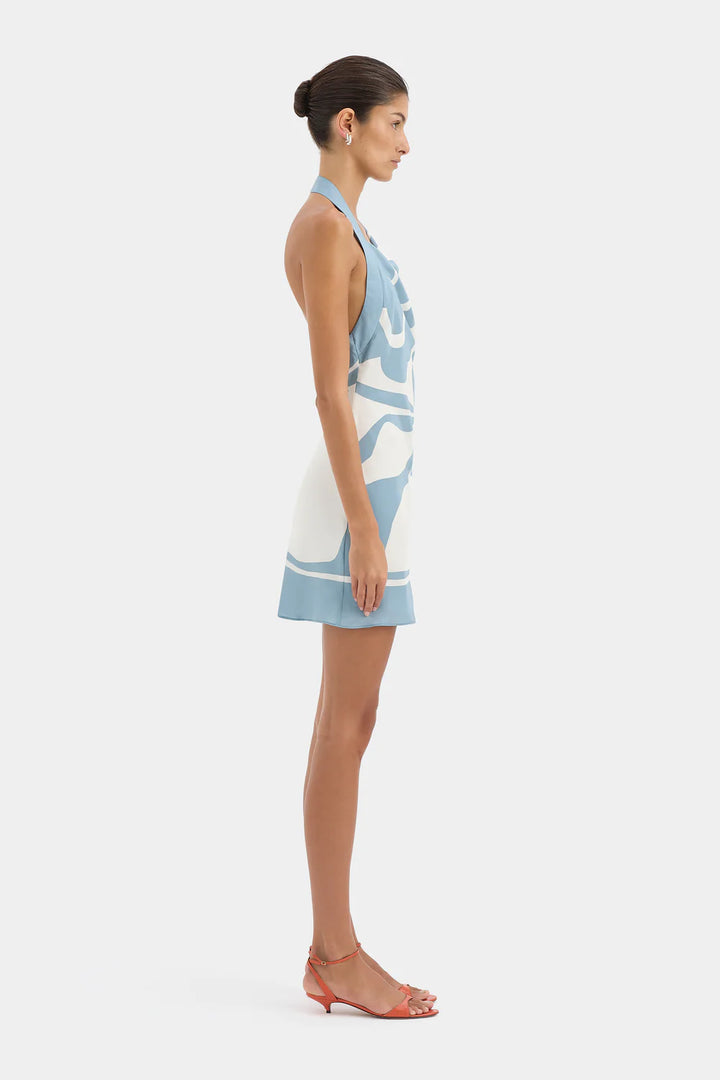 Sir Lilou Halter Mini Dress Liora Blue