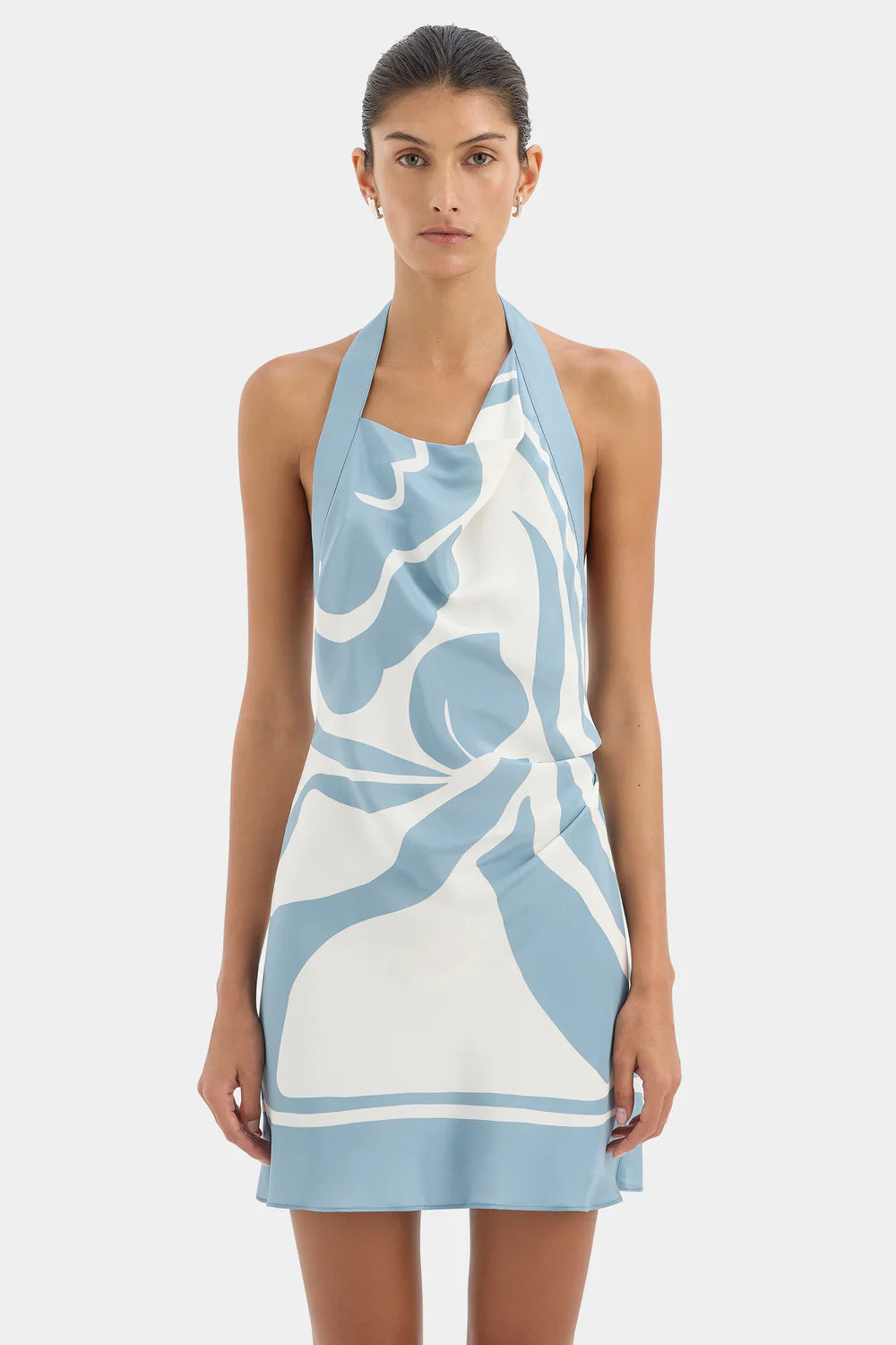 Sir Lilou Halter Mini Dress Liora Blue