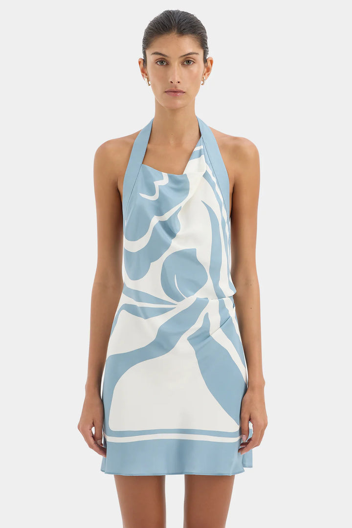 Sir Lilou Halter Mini Dress Liora Blue