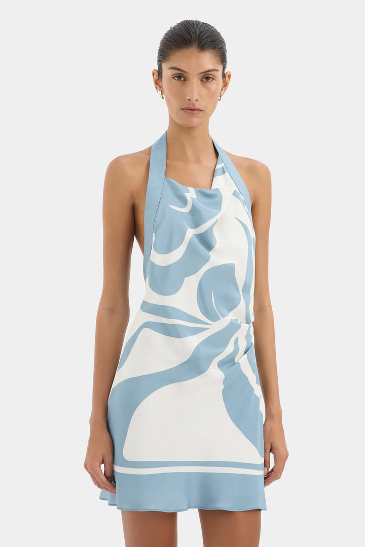 Sir Lilou Halter Mini Dress Liora Blue