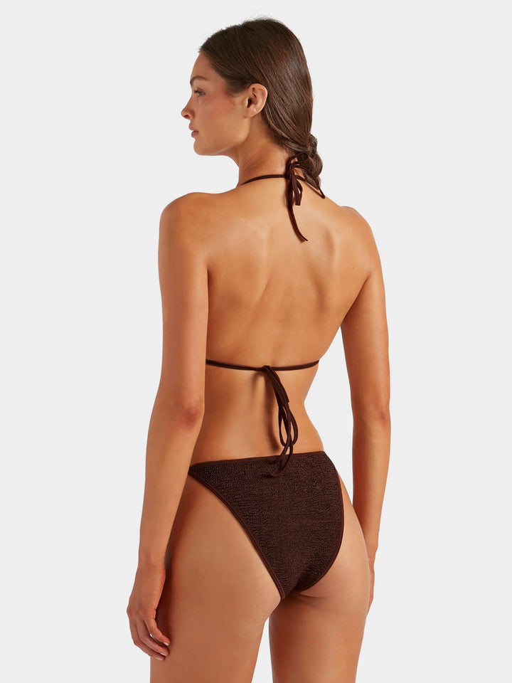 Hunza G - Gina Beaded Bikini - Metallic Chocolate