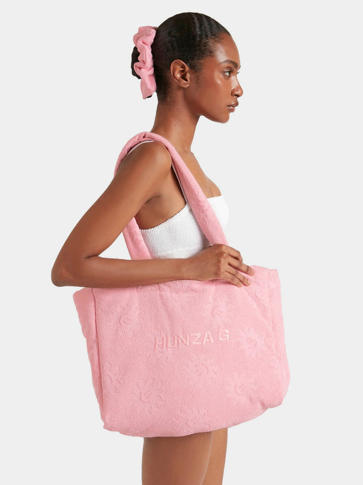 Hunza G Sunny Towelling Beach Bag Pink