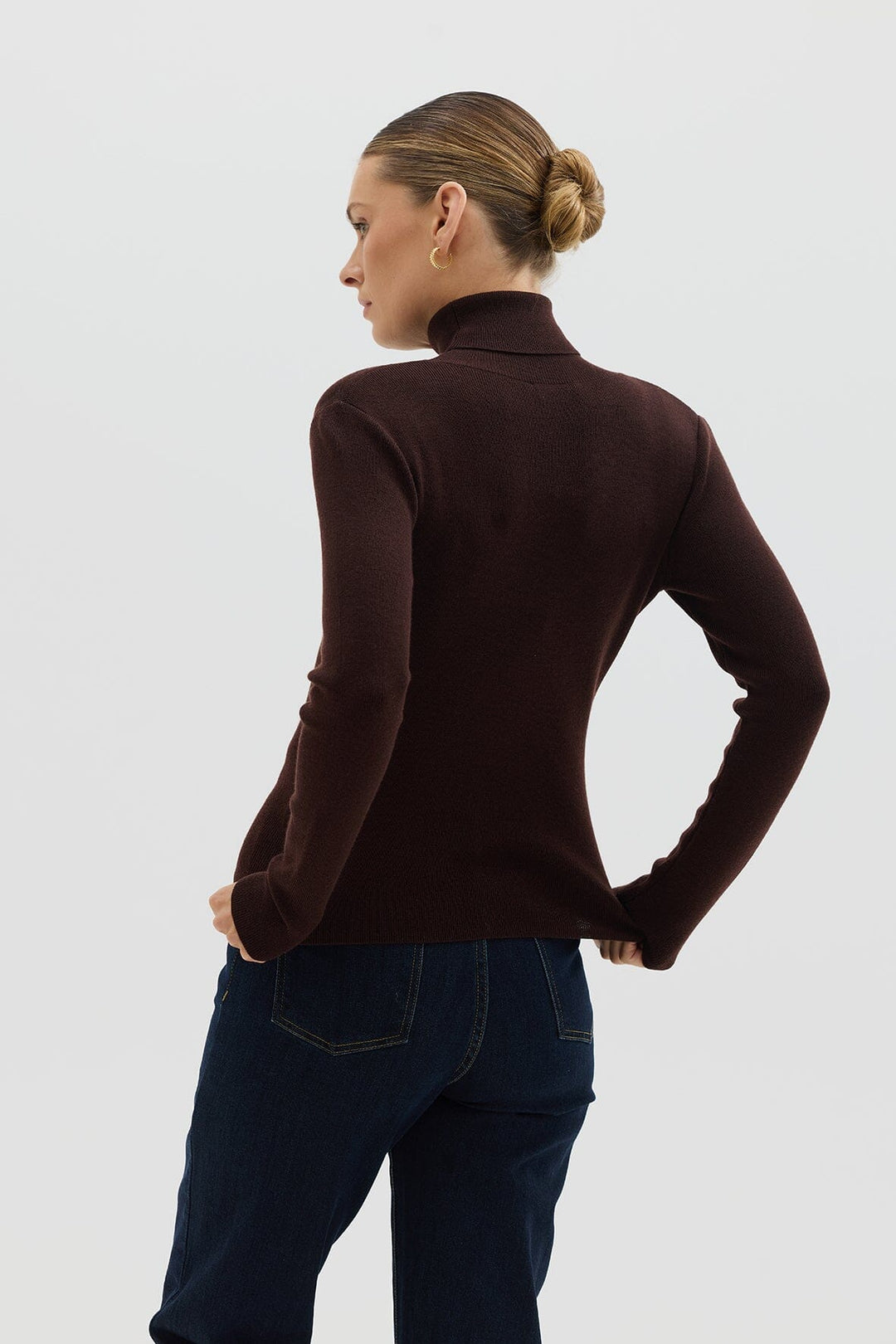 Iris & Wool - Wool Roll Neck - Chocolate