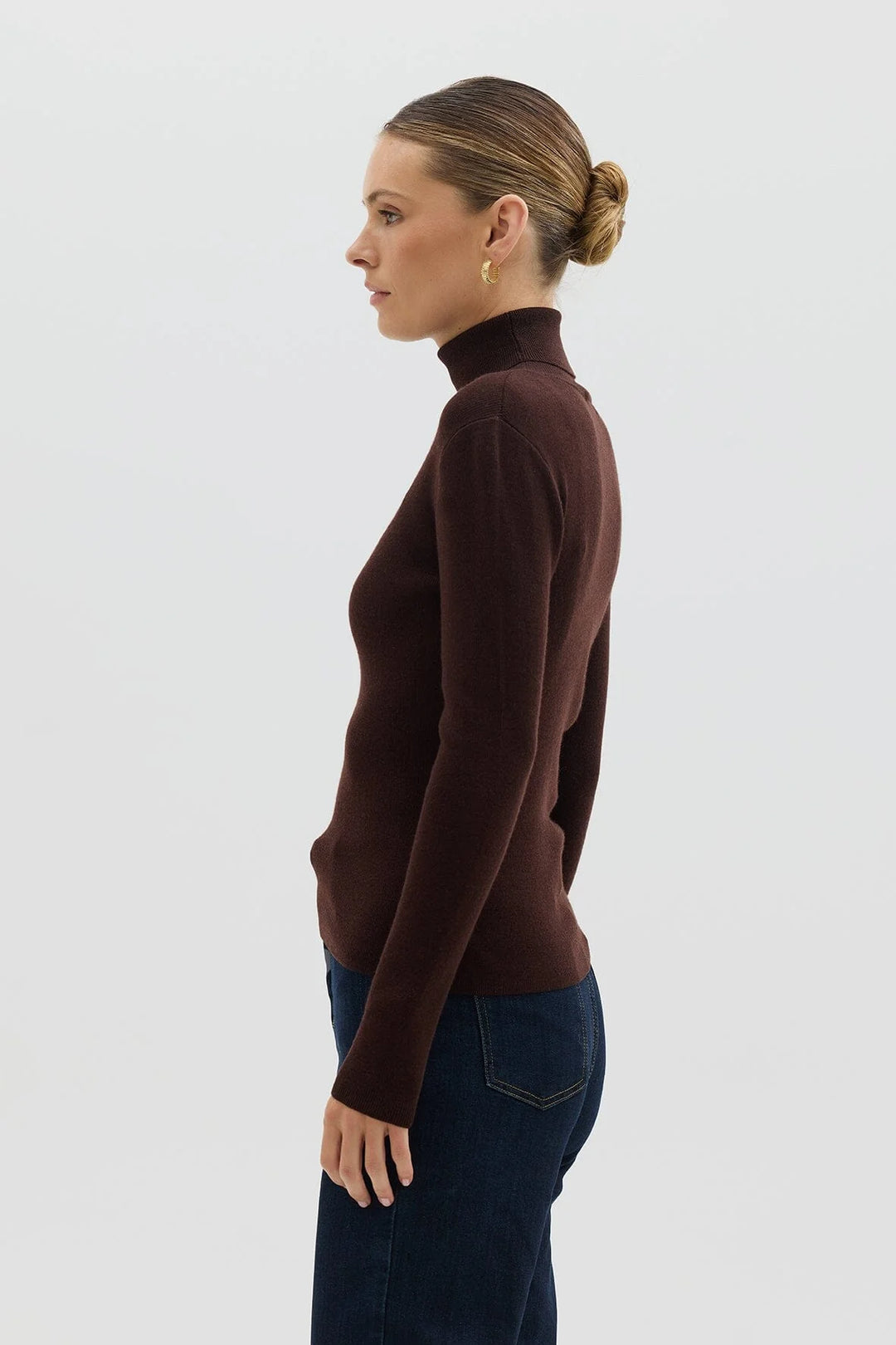 Iris & Wool - Wool Roll Neck - Chocolate