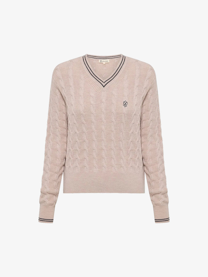 Iris & Wool - Crop Cable Sweater - Oatmeal