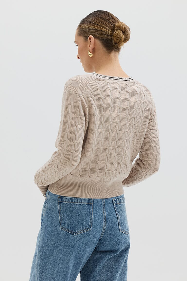 Iris & Wool - Crop Cable Sweater - Oatmeal