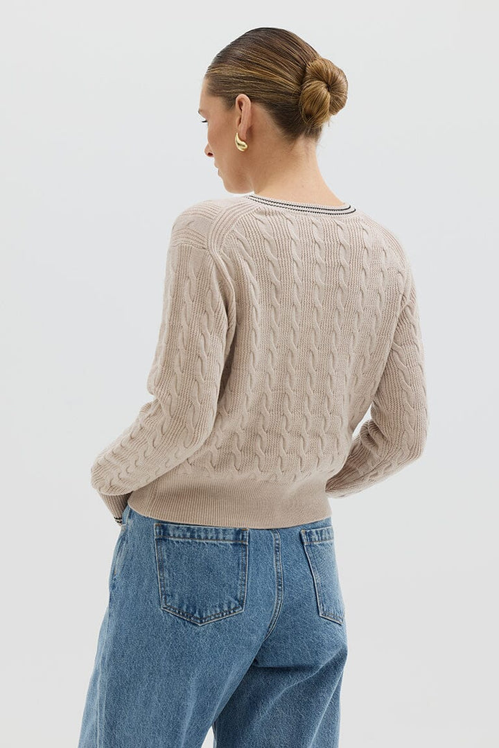 Iris & Wool - Crop Cable Sweater - Oatmeal