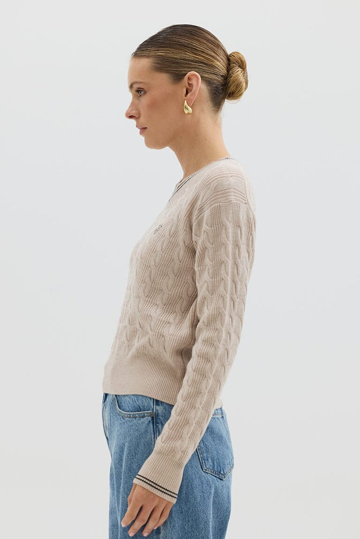 Iris & Wool - Crop Cable Sweater - Oatmeal