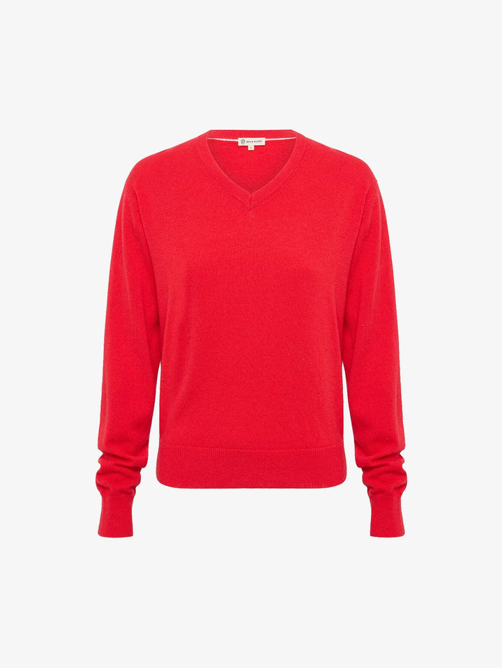 Iris & Wool - Classic V Neck Sweater - Begonia