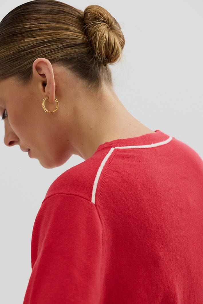 Iris & Wool - Classic V Neck Sweater - Begonia