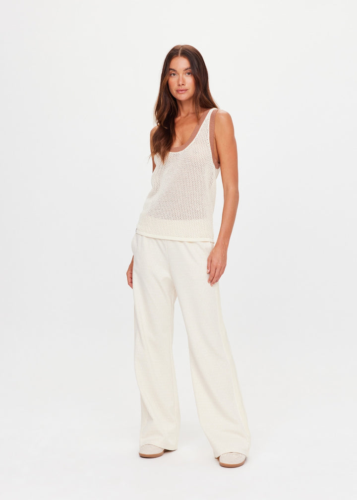 The Upside Fenway Wales Knit Tank Cream